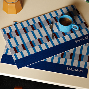 沃因格复古包豪斯餐垫皮革防水防油免洗西餐垫2025新款杯盘碗餐垫