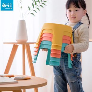 创意凳沙发凳小板凳幼儿 茶花塑料儿童小凳子加厚卡通防滑家用时尚