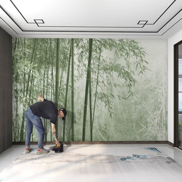 竹林竹子自然田园风景3D立体背景墙纸酒楼饭店壁画茶室定制壁纸