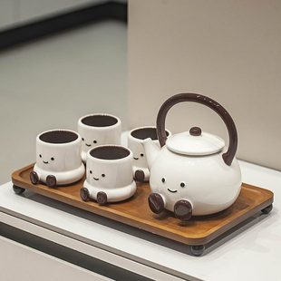 茶具茶壶创意可爱喝水杯子待客小清新具水陶瓷家用客厅 茶杯套装