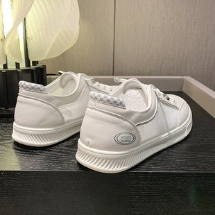 网面小白鞋女夏季新款2023年休闲鞋平底百搭一R脚蹬运动板鞋网鞋