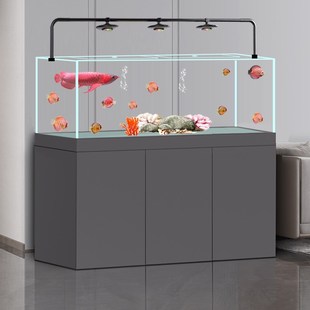 缸内无管件卓底滤鱼缸客厅一体拉筋宁无K管道静音鱼缸大中型定制