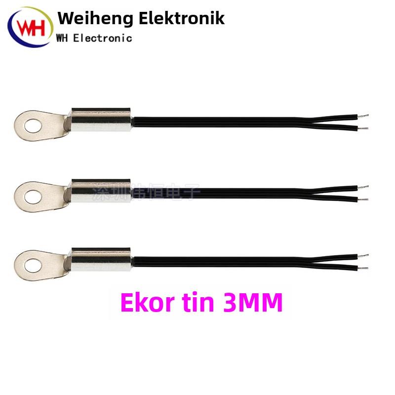 温度传感器10K B值3950 3435 NTC热敏电阻100K 线耳形M3孔径3.2MM