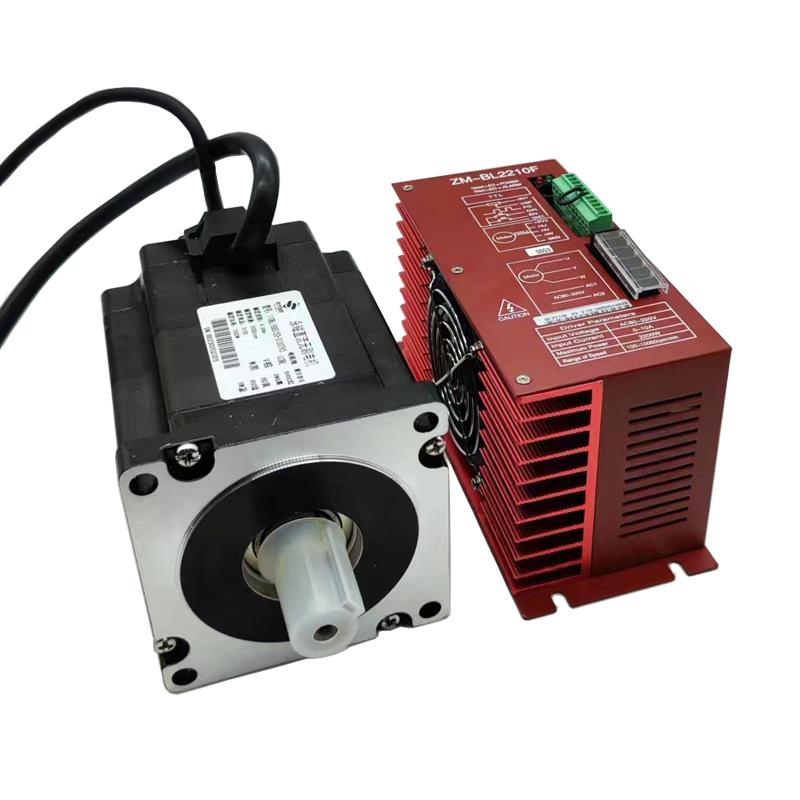 直流无刷马达110法兰1kw1.5kw2kw驱动套装带霍尔感测器220V供电