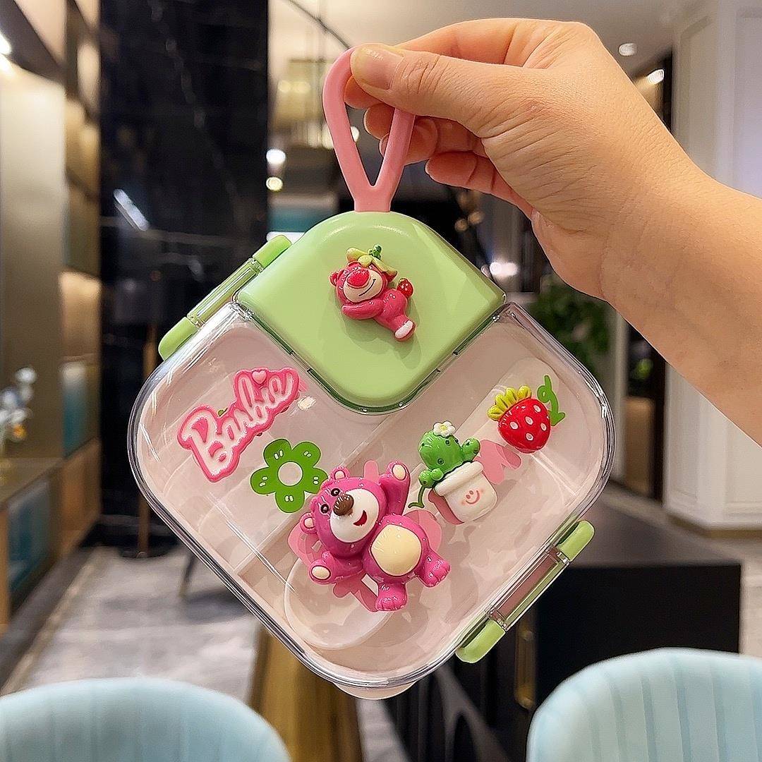 宝宝可爱辅食盒儿童户外便携密封饭盒微波炉加热饭碗套装学生水果