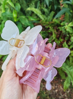 【蝴蝶】网红简约发夹女后脑勺树脂高级感醋酸抓夹大号鲨鱼夹发饰