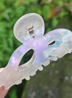 【可爱蝴蝶结】醋酸镂空发夹百搭抓夹简约发饰后脑勺半扎发鲨鱼夹