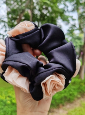 【优雅气质】立体玫瑰花发圈法式复古低马尾头花高级感扎丸子头绳