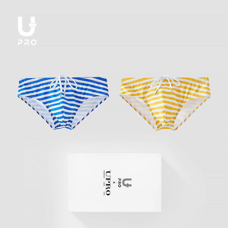 UPRO时尚蓝色黄色条纹三角泳裤男士泳衣O《奔向大海的勇气》,运动/瑜伽/健身/球迷用品,男士泳衣,淘宝优惠券,粉丝福利购,淘宝优惠卷