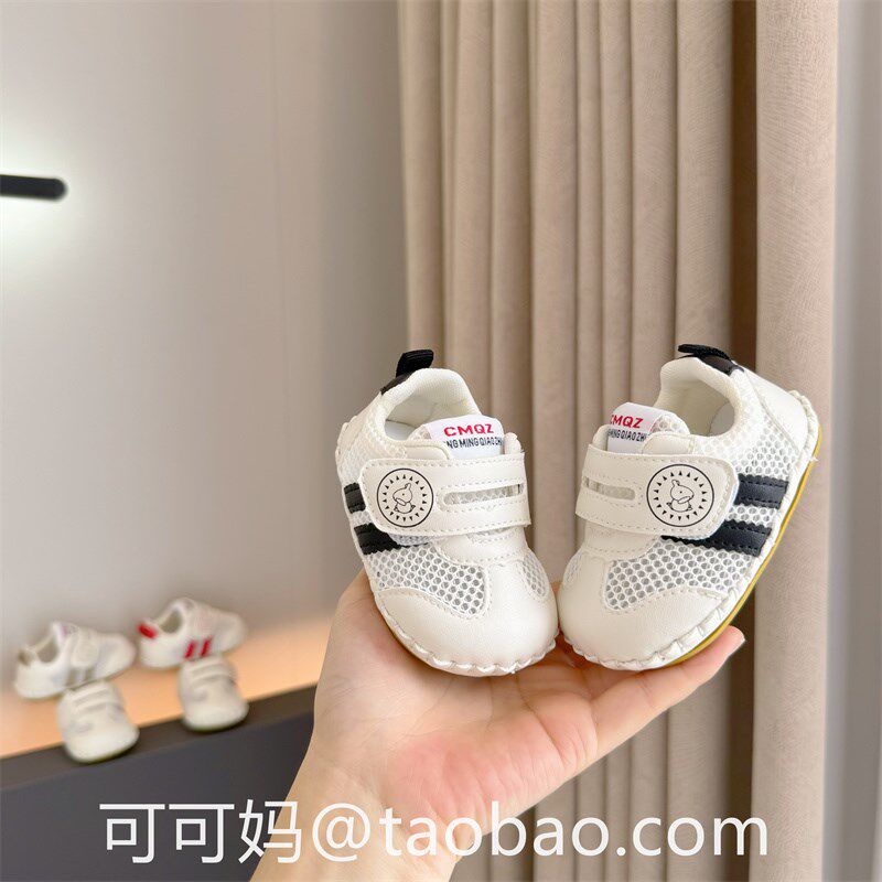 夏季6一12月婴儿凉鞋网面透气一岁宝宝防滑软胶S底婴幼儿学步单鞋