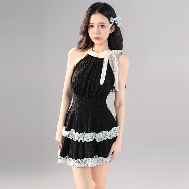 花房姑娘泳衣女款高级感连体裙式保守D平角裤泡温泉2025新款游泳,运动/瑜伽/健身/球迷用品,连体泳衣,淘宝优惠券,粉丝福利购,淘宝优惠卷