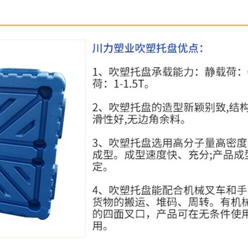 新款双面吹塑一体塑料托盘叉车托盘货物防潮垫板S仓库货架卡板四