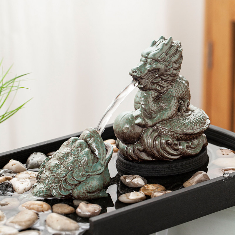新中式石槽小h鱼缸鱼池造景喷水景循环流水器摆件装饰造龙出水配,家居饰品,流水摆件,淘宝优惠券,粉丝福利购,淘宝优惠卷