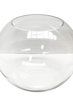 50cm大号特大号加厚圆形玻璃鱼缸40CMJ圆球形圆鱼缸圆型客厅玻璃