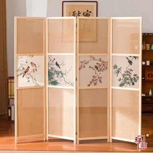 半透实木布艺屏风隔断折屏座屏玄关客厅餐厅书房酒店宾馆屏风帘布