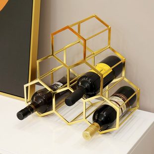 饰品轻奢现代简约欧式 创意红酒酒架置物架客厅酒柜家用餐桌装 摆件