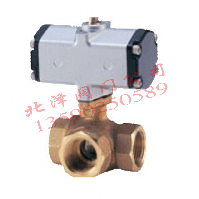 KITZ气控阀北泽开滋C-TNE双作用不锈钢三通气动球阀螺纹DN15-50