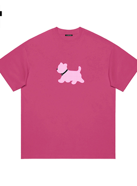 i.tGROUNDZERO圆领情侣款纯棉趣味 小狗宽松短袖T恤衣服