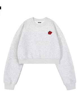 i.t GROUNDZERO国潮牌2025秋季刺绣花浅灰色纯色长袖卫衣上衣