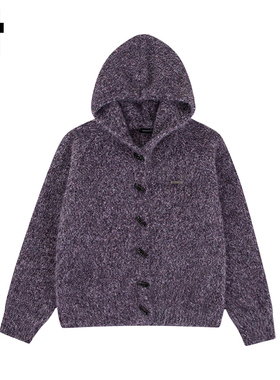 i.t GROUNDZERO2025秋冬雪花紫色纽扣开衫毛衣外套长袖针织衫女