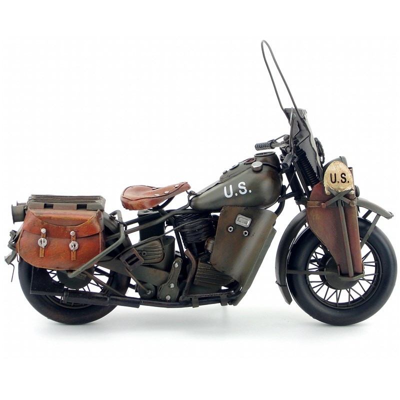 复古创意铁艺欧式装饰摆设美国哈雷WLA型摩托车模型家居饰品礼物
