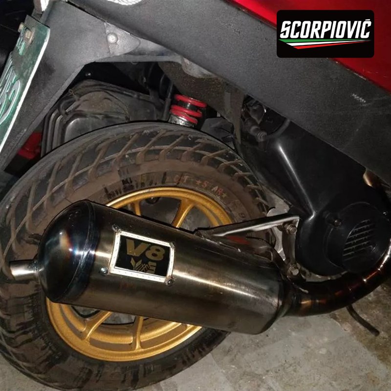 新款 台湾V8 JOG50 JOG90 改装 排气管 W004 直排11节炸街排气管