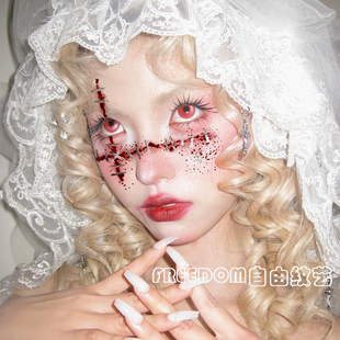 万圣节手术缝合刀疤伤痕妆容脸贴高颜值cos写真派对可洗拍照出片