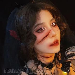 仿真刀疤妆容脸贴辣妹派对酒吧甜酷万圣节疤痕纹身贴可水洗一次性