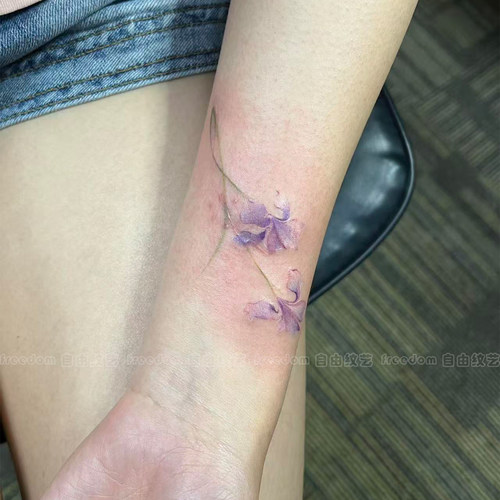 鸢尾花纹身贴高颜值唯美仙气风