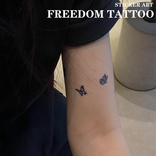 草本小蝴蝶纹身贴个性ins泫雅风