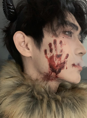 万圣节血色掌印纹身贴小众男女