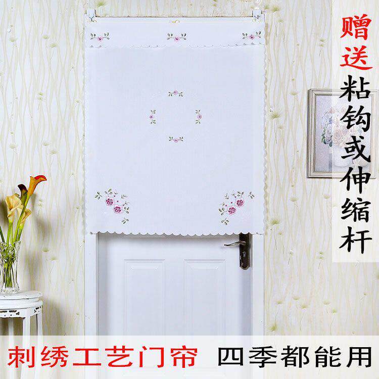 半截布艺门帘卧室厨房隔断小门帘饭店餐厅卫生间长短挂帘子免打孔
