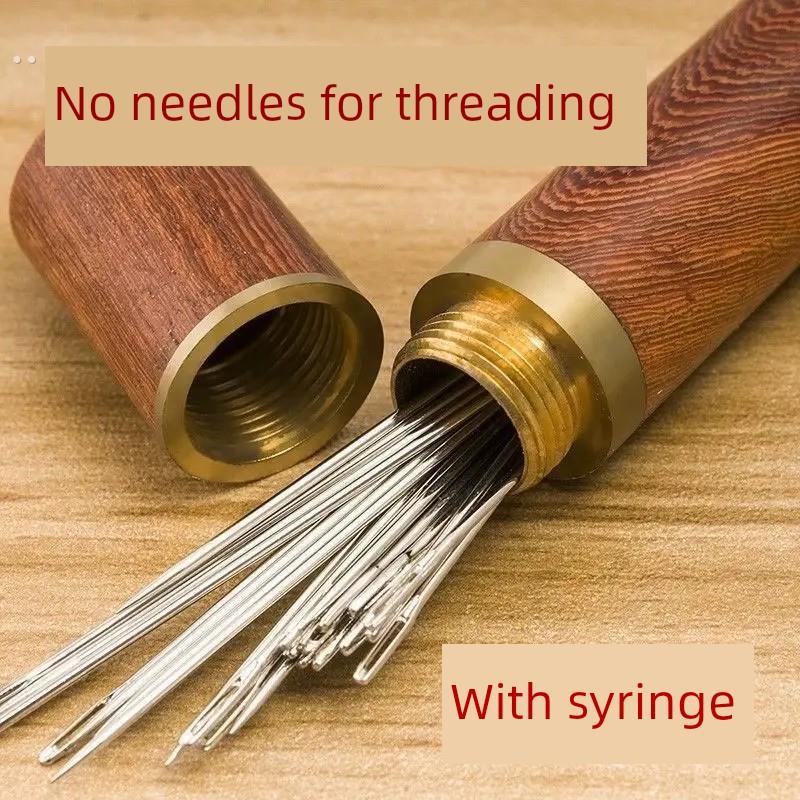 免穿针不用穿线的针家用针套装免缝衣针线木筒盲人老人手缝针线盒
