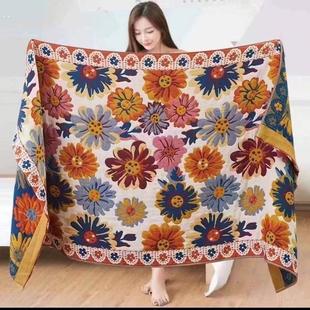 加大四层成人纯棉纱布大浴巾春夏款柔软不易掉毛吸水速乾超大裹巾