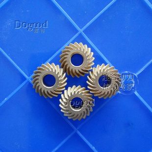 螺旋锥齿0.8模铜螺旋伞锥齿轮0.8模20齿内孔6MM1:1传动90度咬合