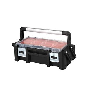 新品 件收纳盒 手提铝合金把手工具箱 pp塑料家用多功能零件螺丝元