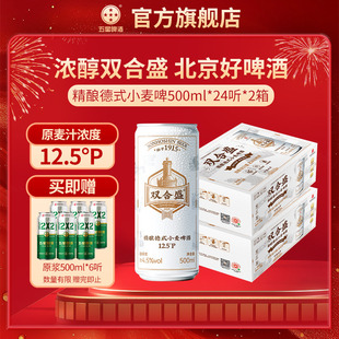 双箱装 24听 百年老字号 啤酒500ml 双合盛五星精酿德式