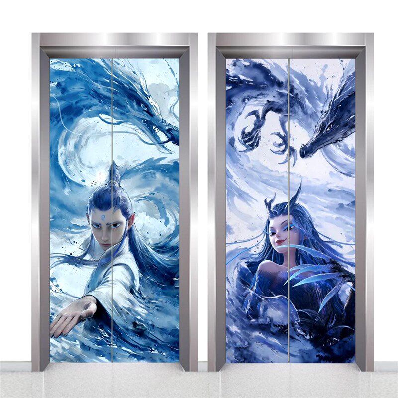 定制哪吒入户h电梯门贴纸壁纸卡通结界兽一梯一户电梯装饰改造贴,家居饰品,门贴,淘宝优惠券,粉丝福利购,淘宝优惠卷