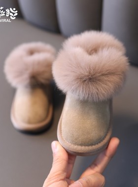 宝宝雪地靴男1-3岁o2冬季加绒女小童加厚保暖学步棉鞋婴儿软底短