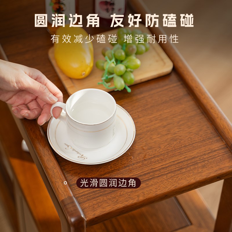 实木沙发c侧边柜客厅边几茶几可移动置物架小推车茶水柜卧室床头