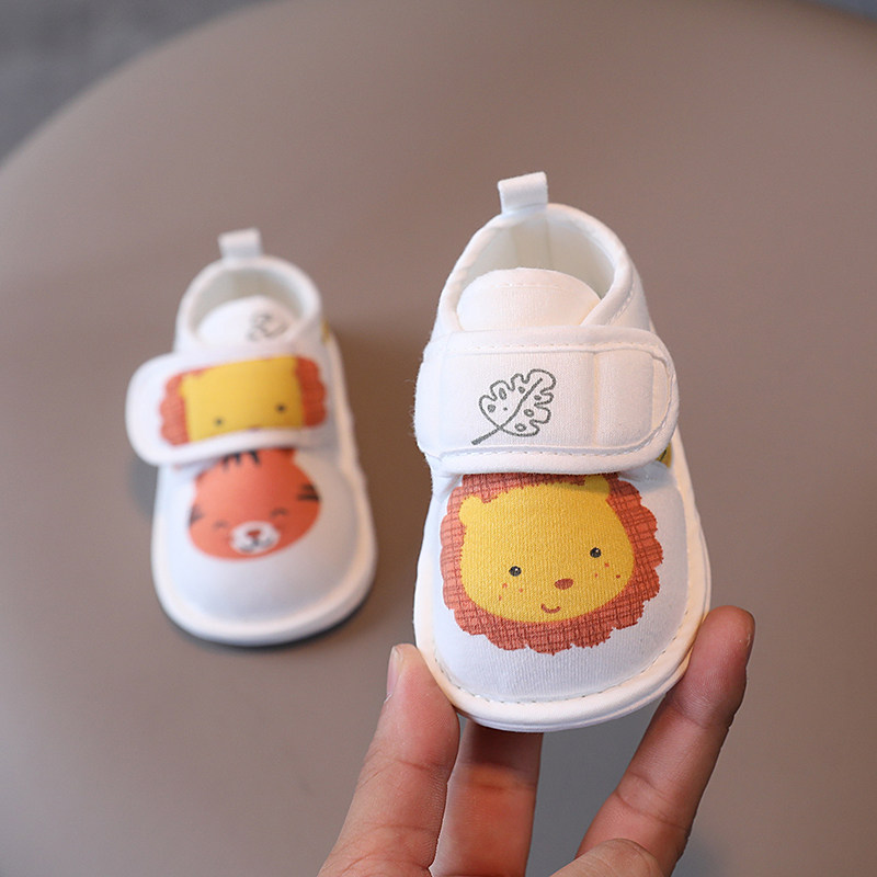 春秋手工婴儿布鞋女3-6月5新生B婴儿G鞋步前鞋布底不掉鞋宝宝学步