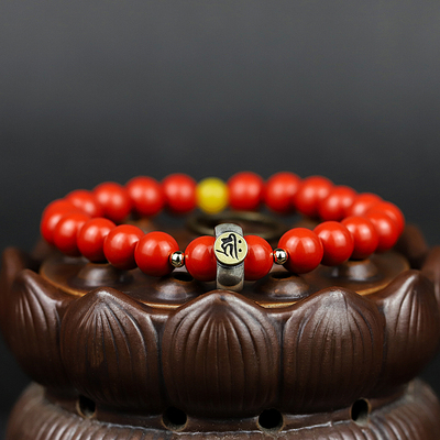 世缘阁【鸿】天然朱砂手串本命年虎年转运本命佛手链红色饰品女