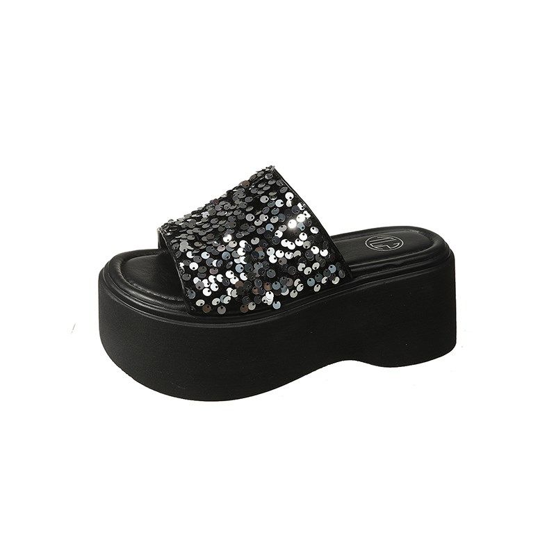 8cm厚底亮f片凉拖鞋女2025新款夏季外穿小个子松糕软底增高一字拖,女鞋,一字拖,淘宝优惠券,粉丝福利购,淘宝优惠卷