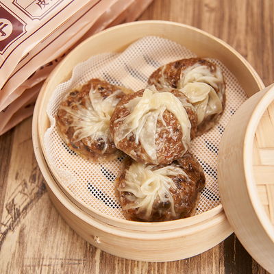 周阿公纸皮烧麦三丁纸皮蛋黄烧麦微波营养早餐半成品蒸品薄皮烧卖