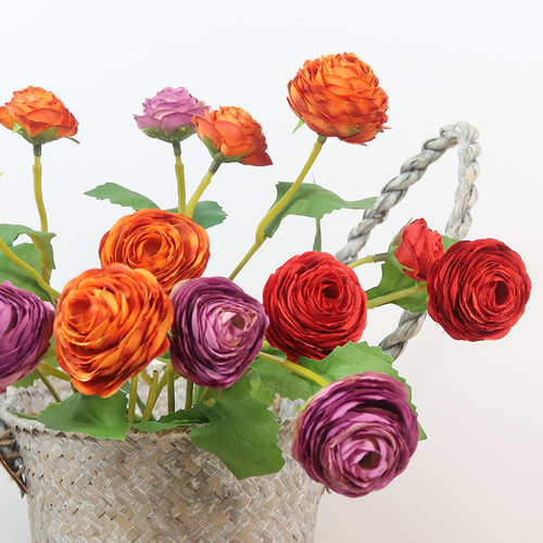 露莲花束秋色仿真l花单枝客厅插花花艺茶几餐桌装饰品摆件假花绢