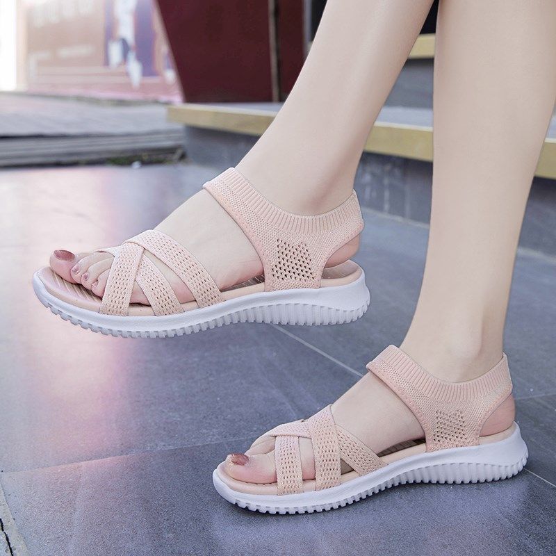 飞织运动凉鞋夏季一脚蹬休闲鞋w女2023年新款网鞋轻便不累脚妈妈,女鞋,罗马凉鞋,淘宝优惠券,粉丝福利购,淘宝优惠卷