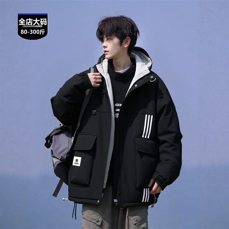 2025新款大码棉衣男秋冬青少年防风棉服J加肥加大男士加厚棉袄300