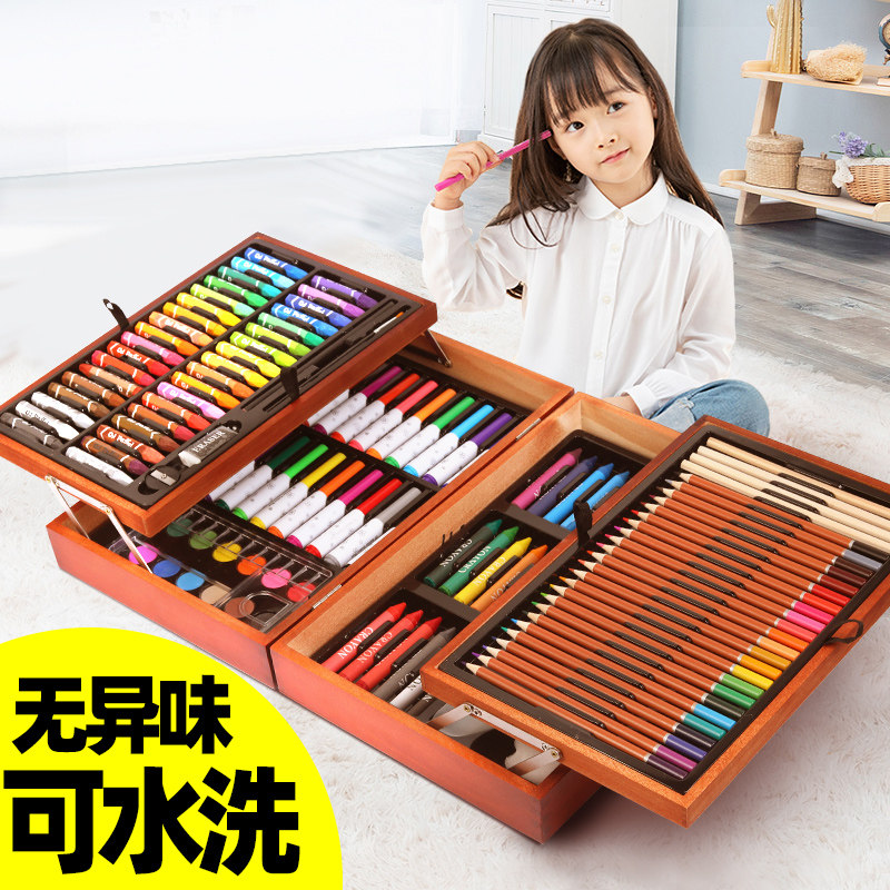 六一节礼物画笔水l彩笔画画套装绘画工具无毒礼盒小学生女孩10十