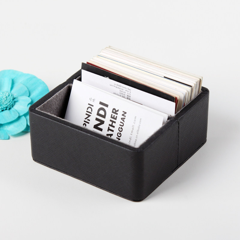 男士 女士 高档皮l革 办公室桌面 摆台 名片座 盒 商务礼品 大容