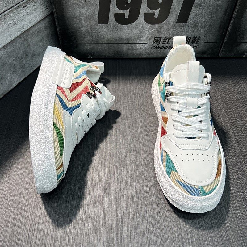 鞋子男潮流百搭迷彩男士板鞋2024新款夏季L运动休闲鞋透气帆布男,流行男鞋,休闲板鞋,淘宝优惠券,粉丝福利购,淘宝优惠卷